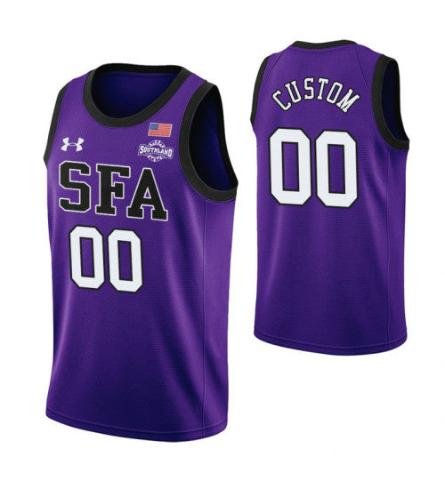 Stephen F Austin Lumberjacks Custom College Basketball Jersey Purple | Stitched Jersey RTJS 7145