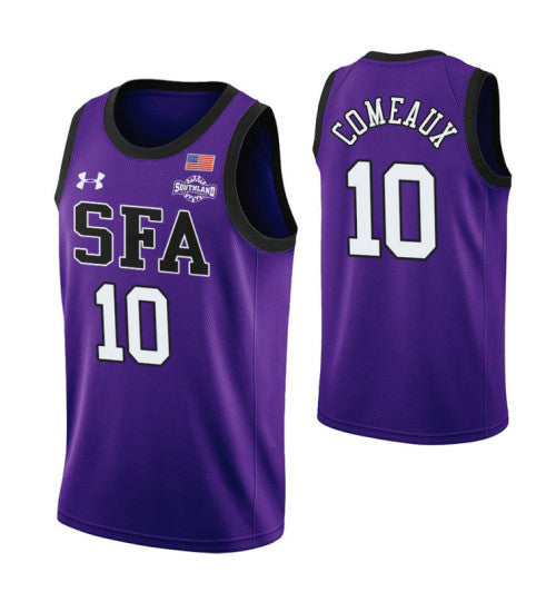 Stephen F Austin Lumberjacks John Comeaux College Basketball Jersey Purple | Stitched Jersey RTJS 7143