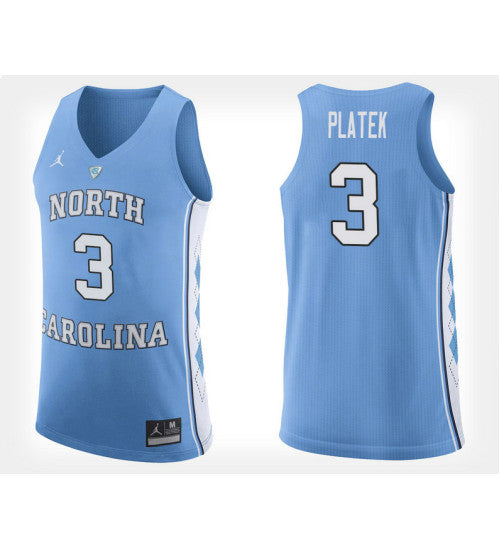 North Carolina Tar Heels 3 Andrew Platek Light Blue Home College Basketball Jersey | Stitched Jersey RTJS 8050