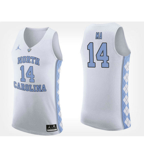 North Carolina Tar Heels #14 Kane Ma White Road College Basketball Jersey stitched college jersey