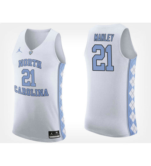 North Carolina Tar Heels #21 Sterling Manley White Road College Basketball Jersey stitched college jersey
