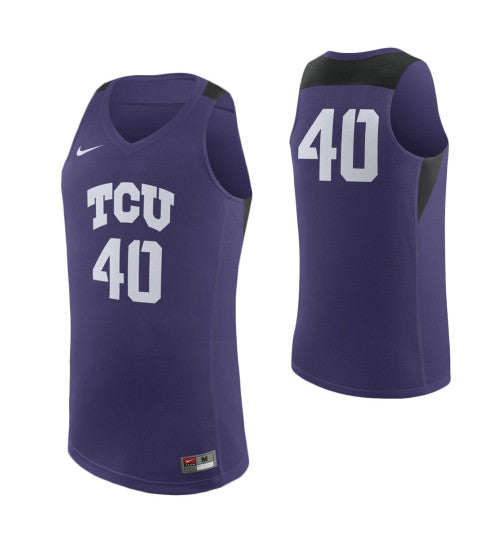 TCU Horned Frogs TCU Horned Frogs Jersey #40 Purple stitched throwback college basketball jersey
