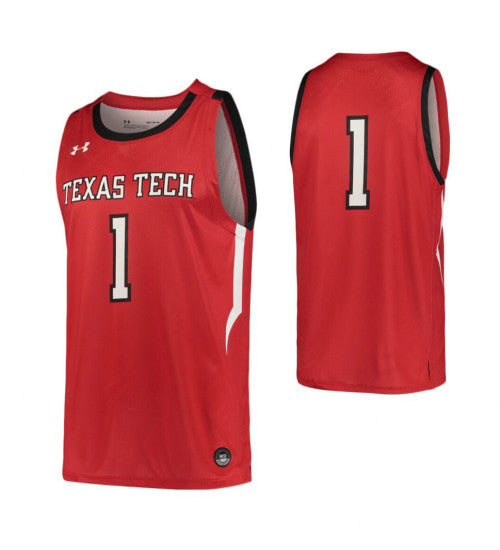 Texas Tech Raiders Texas Tech Raiders Jersey #1 Red stitched throwback college basketball jersey