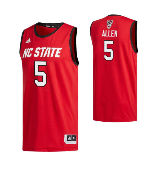 NC State Wolfpack #5 Thomas Allen College Basketball Jersey Red stitched college jersey