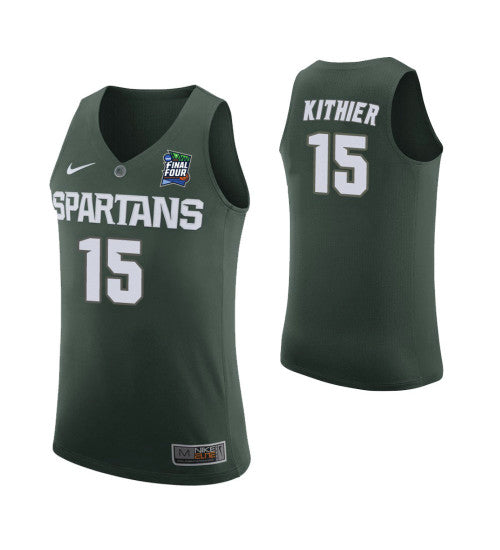 Kithier Michigan State Spartans Thomas Green stitched throwback college basketball jersey