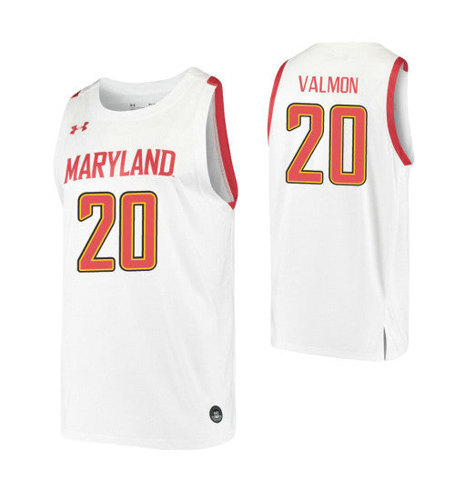 Maryland Terrapins 20 Travis Valmon College Basketball Jersey White | Stitched Jersey RTJS 9040