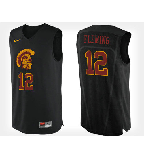USC Trojans Devin Fleming Alternate #12 Black stitched throwback college basketball jersey
