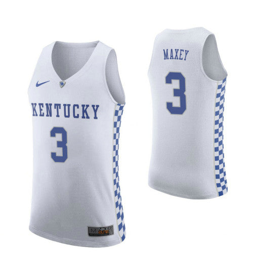 Kentucky Wildcats 3 Tyrese Maxey White College Basketball Jersey | Stitched Jersey RTJS 3589