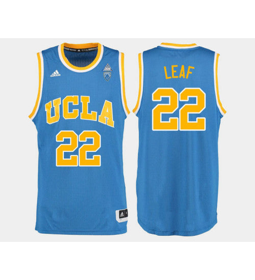 UCLA Bruins T J Leaf Road #22 Blue stitched throwback college basketball jersey