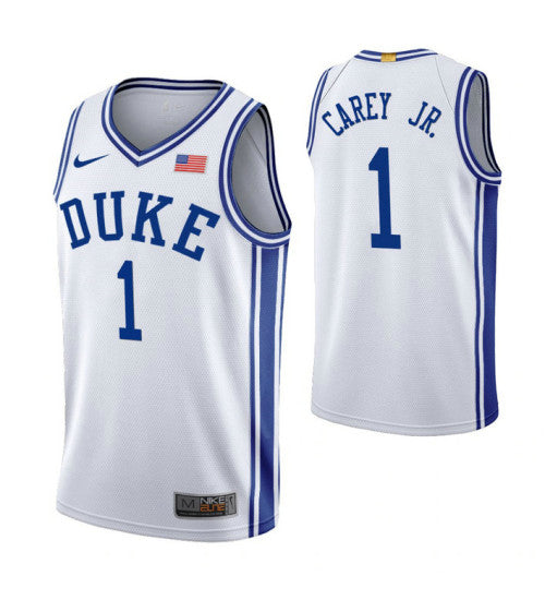 Duke Blue Devils Vernon Carey Jr White College Basketball Jersey stitched retro jersey