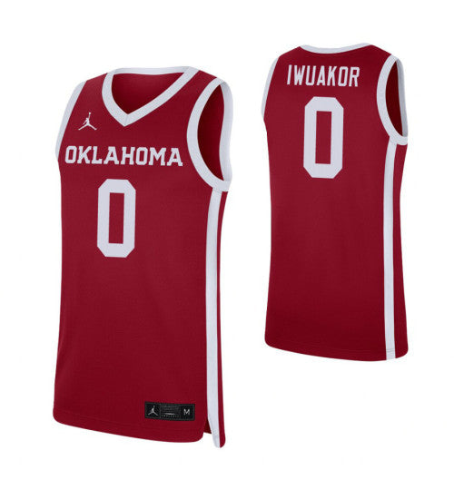 Victor Iwuakor Oklahoma Sooners Victor Iwuakor Oklahoma Sooners Jersey Crimson stitched throwback college basketball jersey