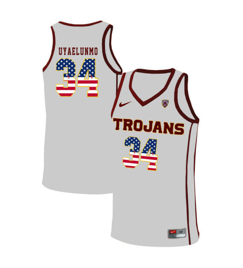 USC Trojans Victor Uyaelunmo 11013 #34 White stitched throwback college basketball jersey