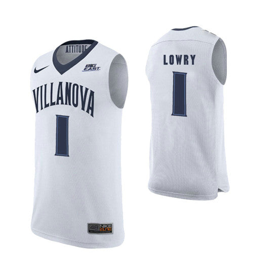 Villanova Wildcats 1 Kyle Lowry White College Basketball Jersey | Stitched Jersey RTJS 6355