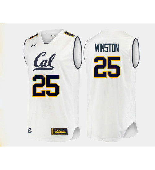 California Golden Bears 25 Deschon Winston College Basketball Jersey White | Stitched Jersey RTJS 5189