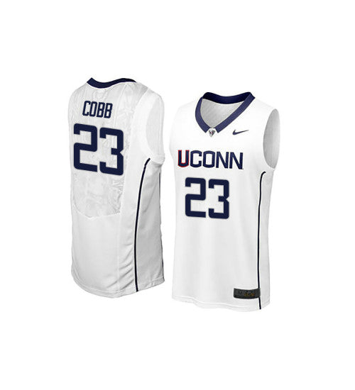Uconn Huskies Eric Cobb #23 White stitched throwback college basketball jersey