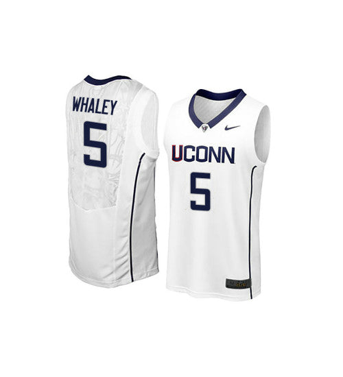Uconn Huskies 5 Isaiah Whaley College Basketball Jersey White | Stitched Jersey RTJS 6599