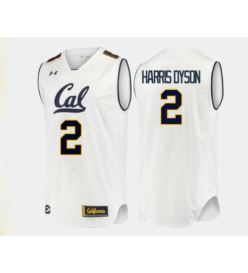 California Golden Bears 2 Juhwan Harris Dyson College Basketball Jersey White | Stitched Jersey RTJS 5211