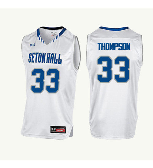 Seton Hall Pirates Taurean Thompson #33 White stitched throwback college basketball jersey