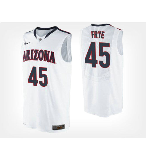 Arizona Wildcats 45 Channing Frye White Road College Basketball Jersey | Stitched Jersey RTJS 5531