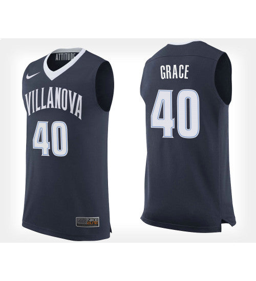 Villanova Wildcats 40 Denny Grace Navy Home College Basketball Jersey | Stitched Jersey RTJS 6279