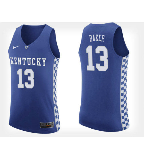 Kentucky Wildcats 13 Jemarl Baker Blue Home College Basketball Jersey | Stitched Jersey RTJS 3647