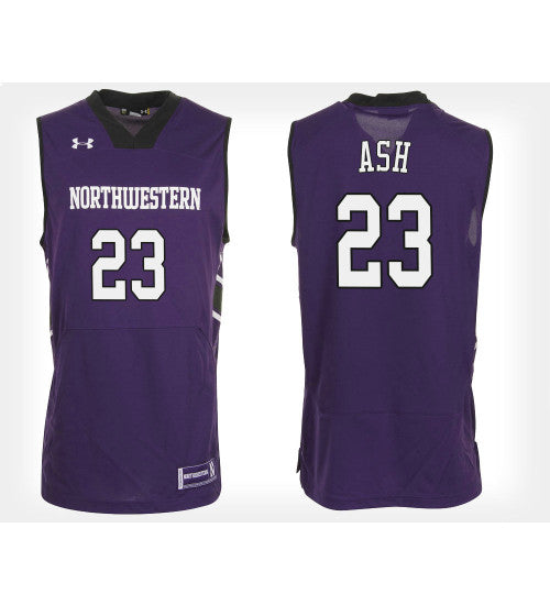 Northwestern Wildcats 23 Jordan Ash Purple Home College Basketball Jersey | Stitched Jersey RTJS 7900