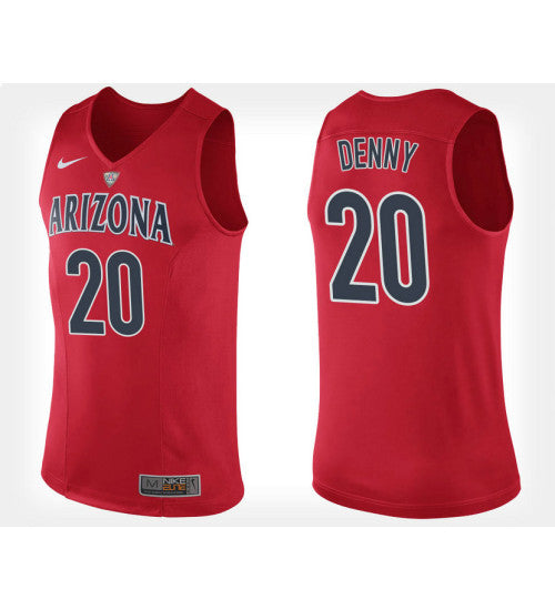 Arizona Wildcats 20 Talbott Denny Red Home College Basketball Jersey stitched basketball jersey for game day fanwear