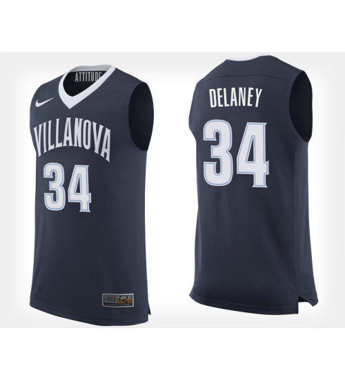 Villanova Wildcats Tim Delaney Home #34 Navy stitched throwback college basketball jersey