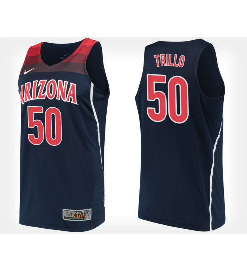 Arizona Wildcats 50 Tyler Trillo Navy Alternate College Basketball Jersey | Stitched Jersey RTJS 5510