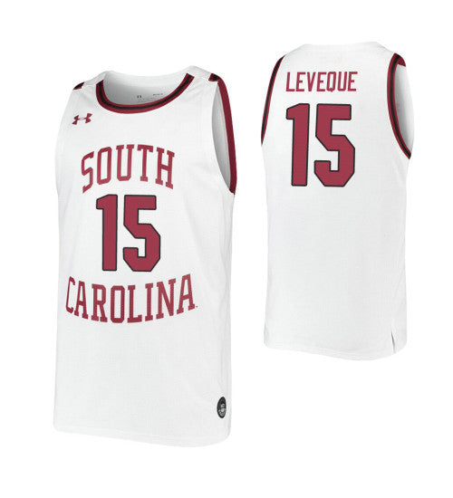 Leveque South Carolina Gamecocks Wildens White stitched throwback college basketball jersey