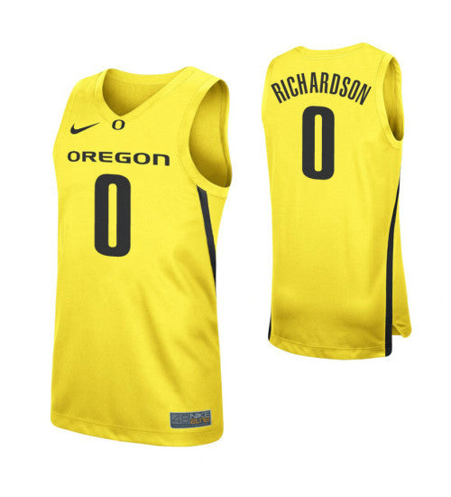 Oregon Ducks #0 Will Richardson Yellow College Basketball Jersey stitched college jersey