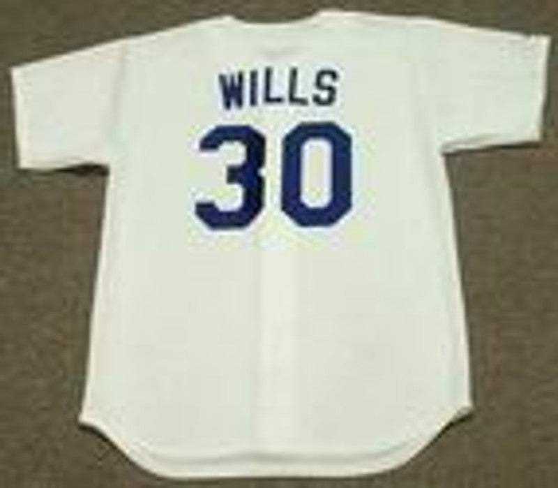 Los Angeles Dodgers Maury Wills 1960s Cooperstown MLB jersey front view