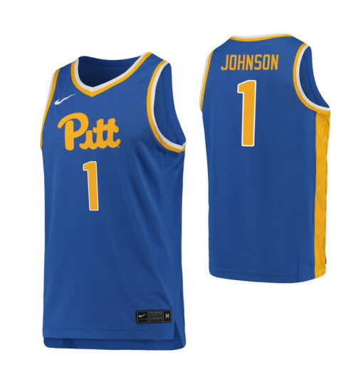 Xavier Johnson Pittsburgh Panthers Xavier Johnson Pittsburgh Panthers Jersey Royal stitched throwback college basketball