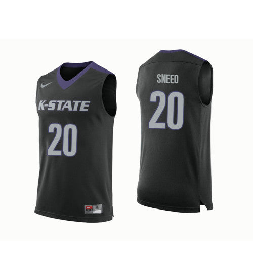 Kansas State Wildcats 20 Xavier Sneed College Basketball Jersey Black stitched retro jersey