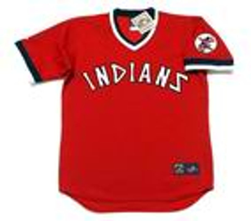 Cleveland Indians 1970s Cooperstown MLB jersey front view