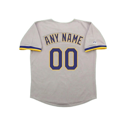 Milwaukee Brewers Grey Road Cooperstown Custom Name Number Stitched Jersey | RTJ15790