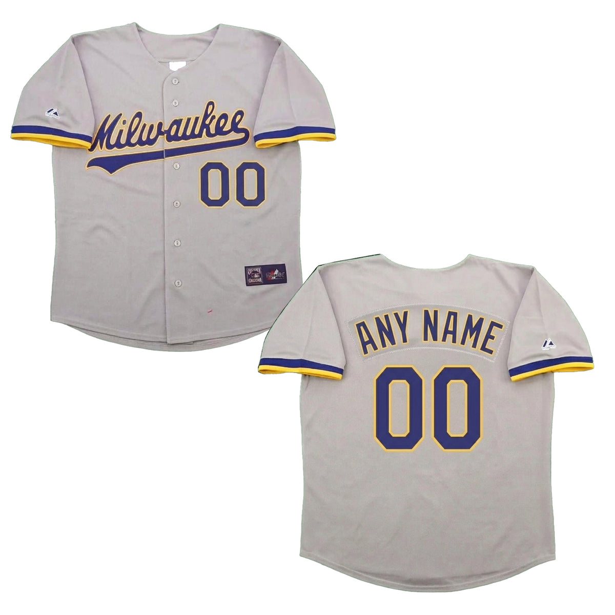 Milwaukee Brewers Grey Road Cooperstown Custom Name Number Stitched Jersey | RTJ15790