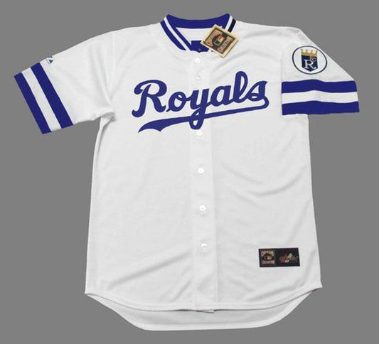 KCR KCR 1980s Cooperstown Throwback Home Baseball Stitched Jersey, Vintage Baseball Jersey, Retro Sewn Jersey