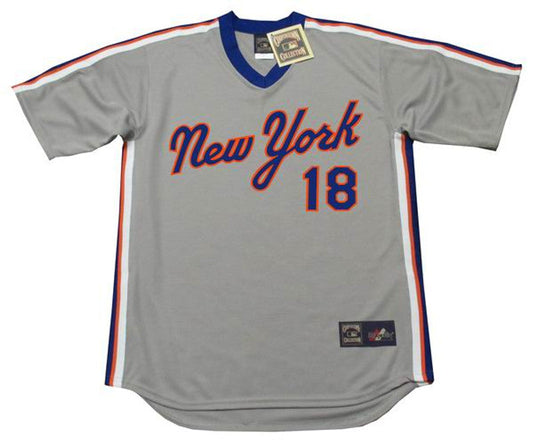 DS NYM 1987 Cooperstown Away Baseball Stitched Jersey, Vintage Baseball Jersey, Retro Sewn Jersey