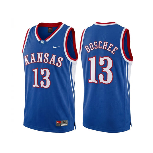 Kansas Jayhawks Jeff Boschee #13 Blue stitched throwback college basketball jersey