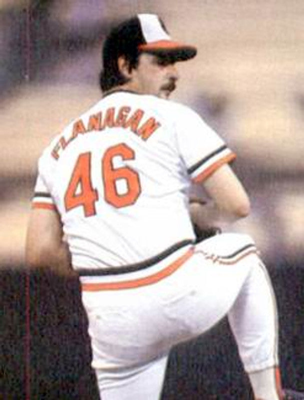 Baltimore Orioles Mike Flanagan Cooperstown MLB jersey front view