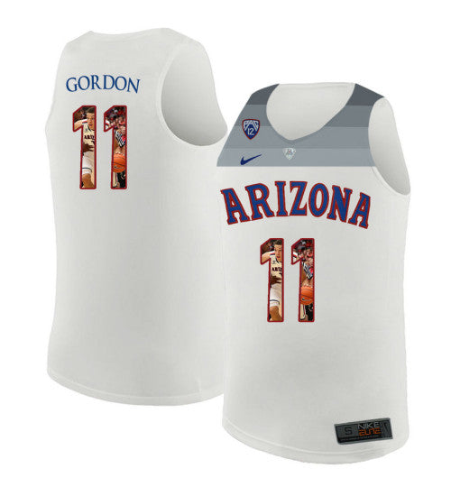 Arizona Wildcats 11 Aaron Gordon College Basketball Jersey White 6124 | Stitched Jersey RTJS 5624