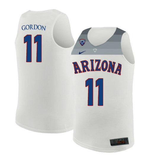Arizona Wildcats 11 Aaron Gordon College Basketball Jersey White 223 stitched basketball jersey for game day fanwear