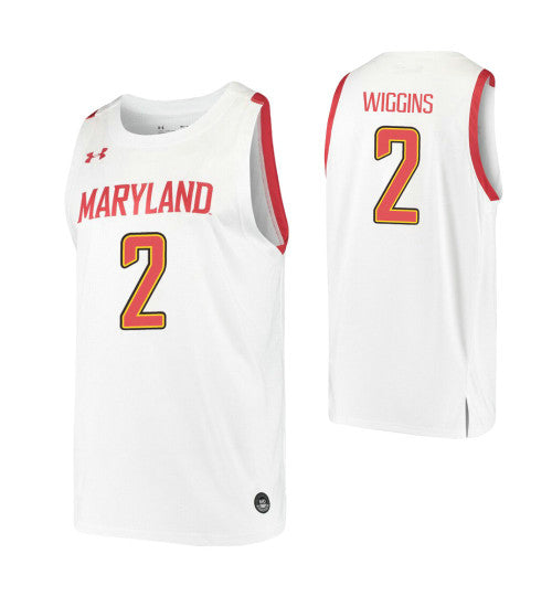 Maryland Terrapins 2 Aaron Wiggins White College Basketball Jersey | Stitched Jersey RTJS 9070