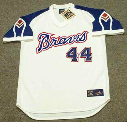 Atlanta Braves Hank Aaron Cooperstown MLB jersey front view