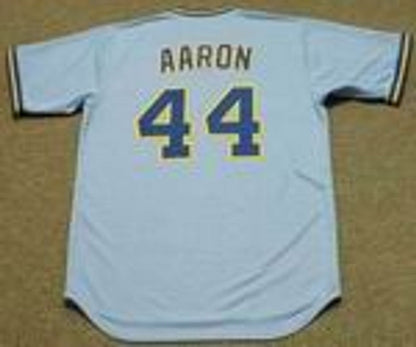 Milwaukee Brewers Hank Aaron Cooperstown MLB jersey front view