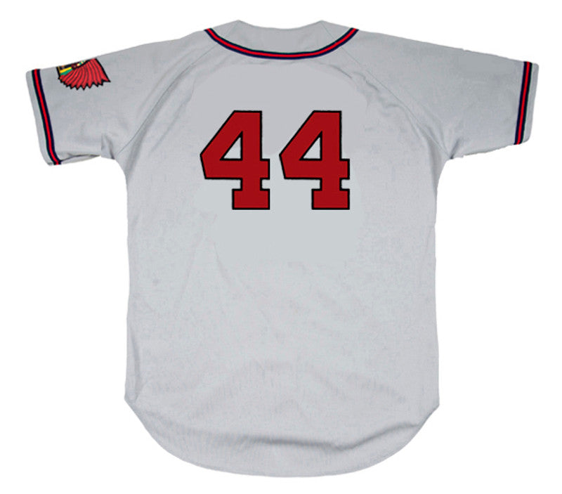 Hank Aaron Milwaukee Braves 1955 Away Throwback Baseball Jersey jersey front view