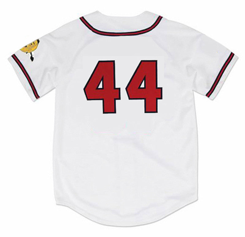 Hank Aaron Milwaukee Braves 1957 Home Throwback Baseball Jersey jersey front view