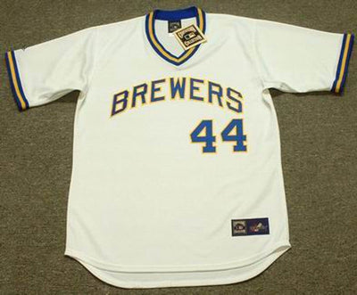 Milwaukee Brewers Hank Aaron Cooperstown MLB jersey front view