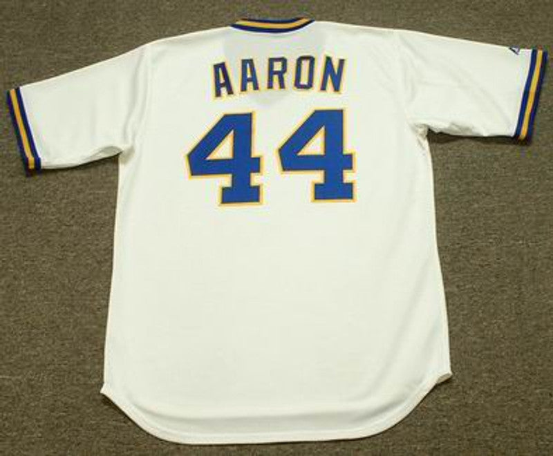 Milwaukee Brewers Hank Aaron Cooperstown MLB jersey front view